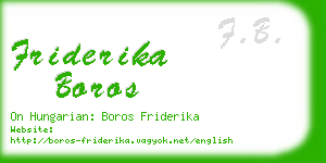 friderika boros business card
